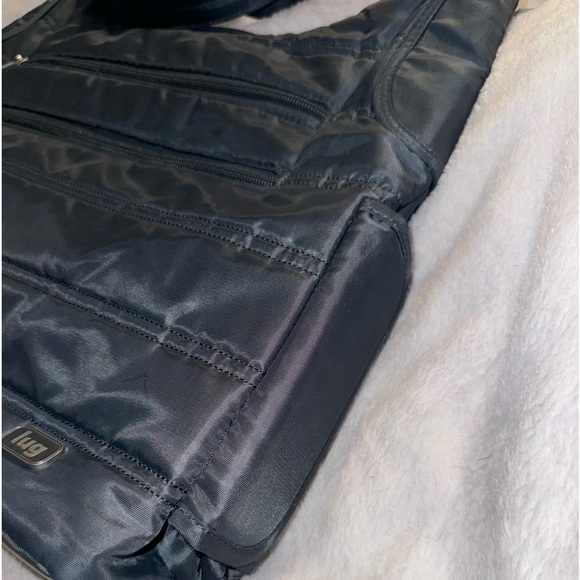 LUG GRAY CROSSBODY/MESSENGER BAG W BOTTLE HOLDER KEY FOB LOTS OF POCKETS - Picture 3 of 14